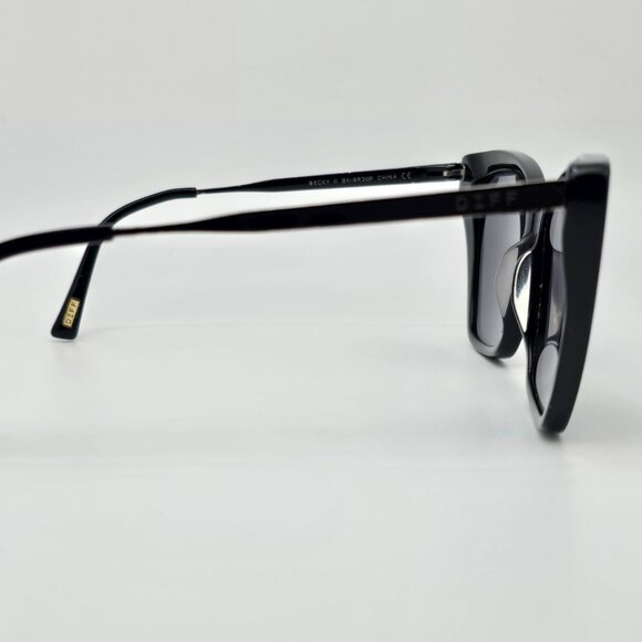 Diff Eyewear Becky II Black Frame Polarized Dark Smoke Lens Cat Eye Sunglasses - Picture 7 of 16